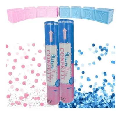 Cañones De Confeti Revelación De Genero Sexo Azul