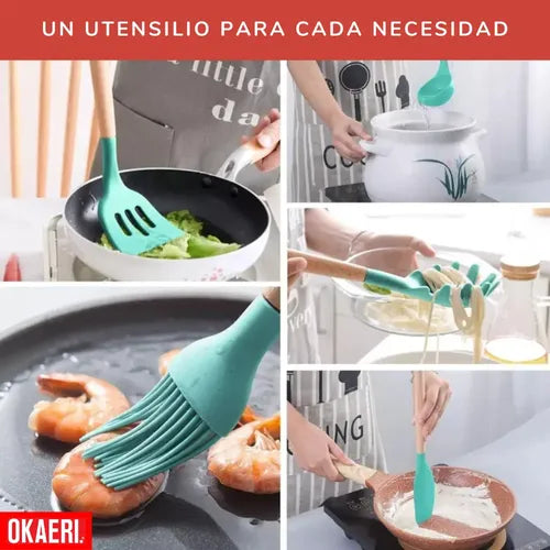 Juego De Utensilios Cocina Reposteria Silicona Set 21 Piezas