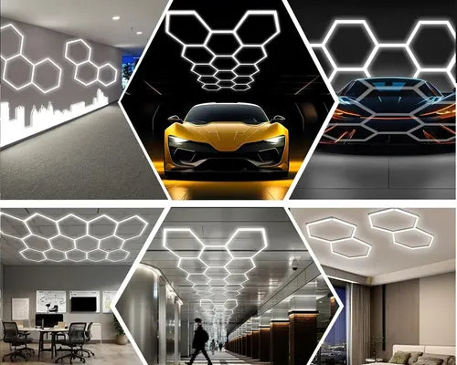 Panel LED Hexagonal 14 Módulos AX047 - variantes de instalación