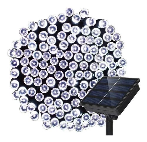 Luz Navidad Solar 200 Led 20 Metros Blanca
