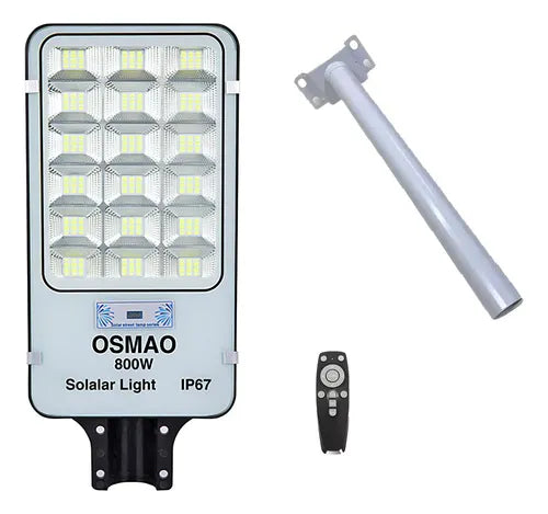 Luminaria solar de calle 800W AX037 - vista general con soporte