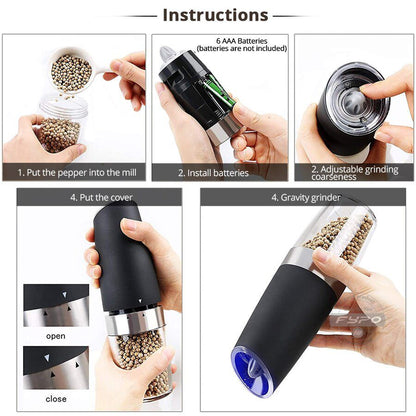 Molinillo Automático De Especias Sal, Pimienta, Canela