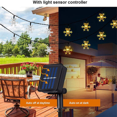 Guirnalda Solar Copos 30 Led 5 Metros Calida