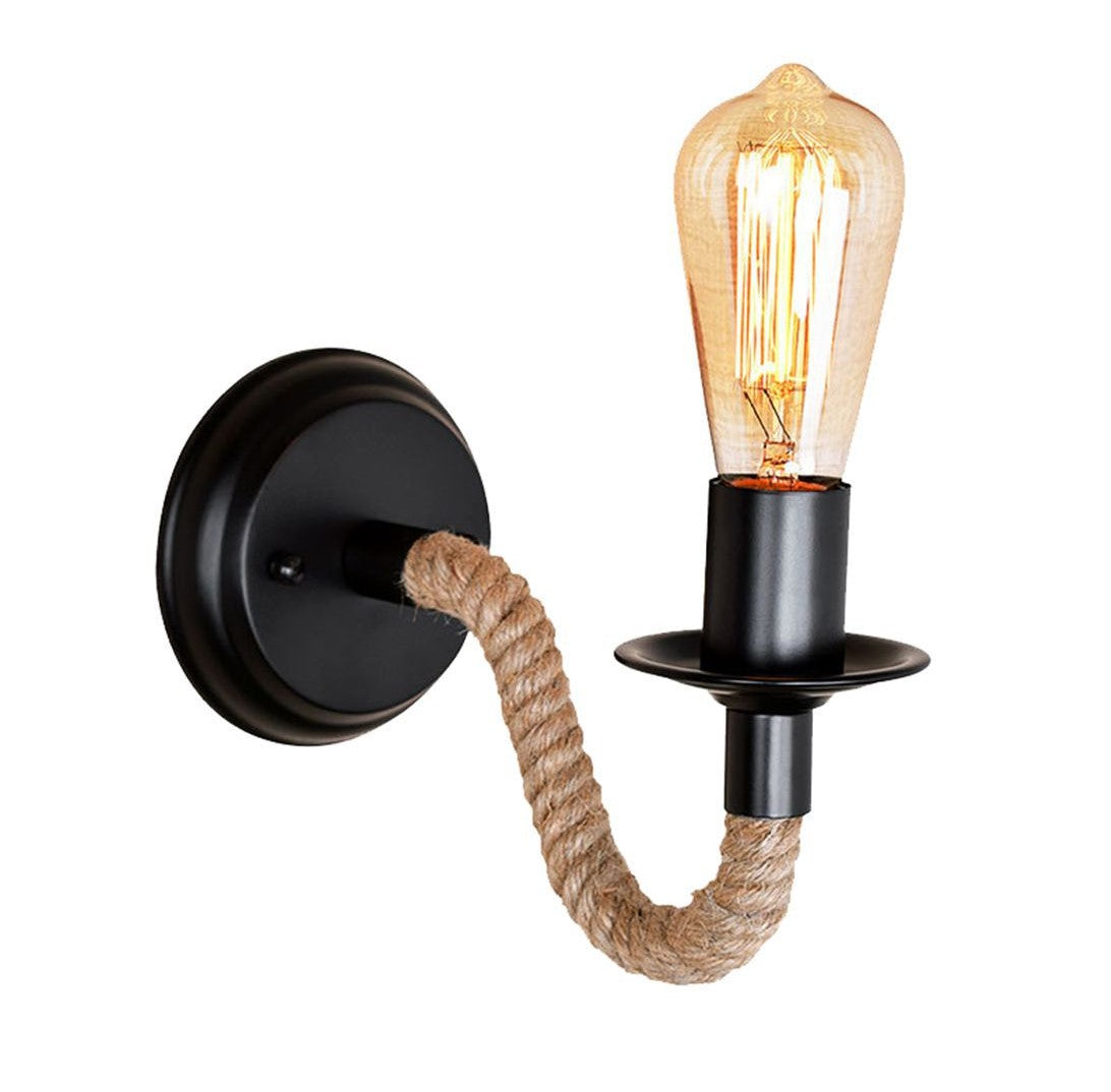 Lámpara De Pared Cuerda De Cáñamo Vintage