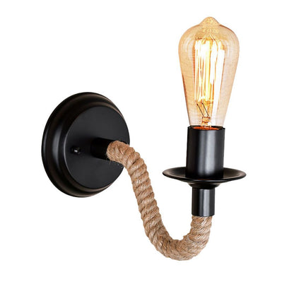 Lámpara De Pared Cuerda De Cáñamo Vintage