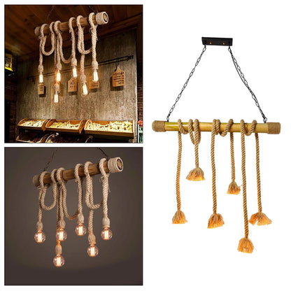 Lámpara Colgante Bambu 6 Cuerdas