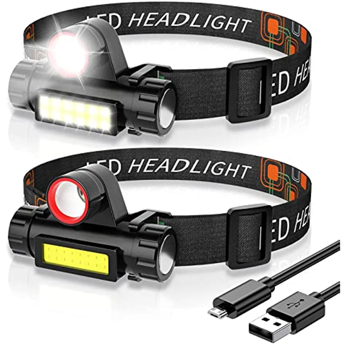 Linterna Frontal LED 2 Modos Recargable USB