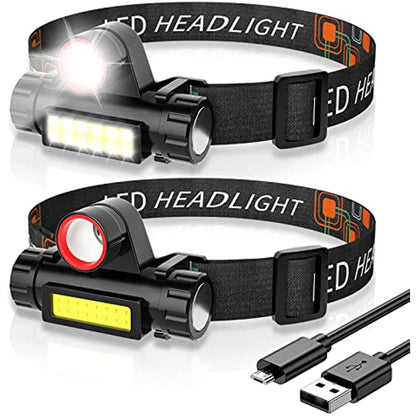 Linterna Frontal LED 2 Modos Recargable USB