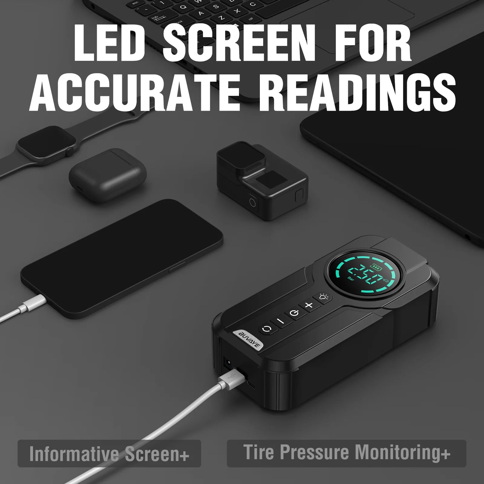 Mini Compresor Portatil De Auto Inflador Aire Partidor 12v Negro 60 Bifásica