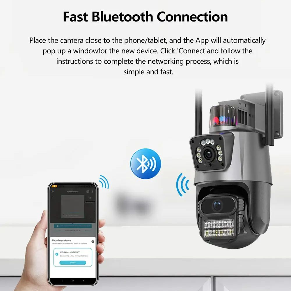 Cámara Domo Wifi Doble Lente Full Hd Con App V380 Pro