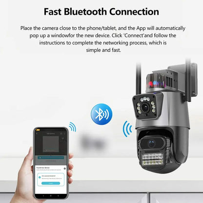 Cámara Domo Wifi Doble Lente Full Hd Con App V380 Pro