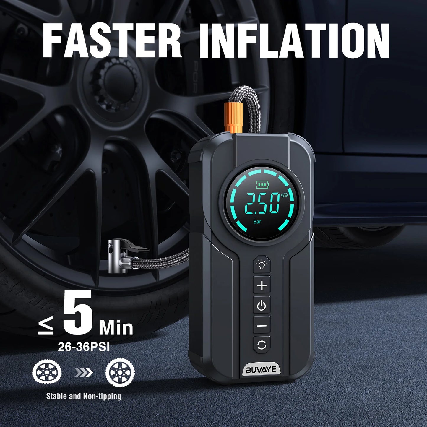 Mini Compresor Portatil De Auto Inflador Aire Partidor 12v Negro 60 Bifásica