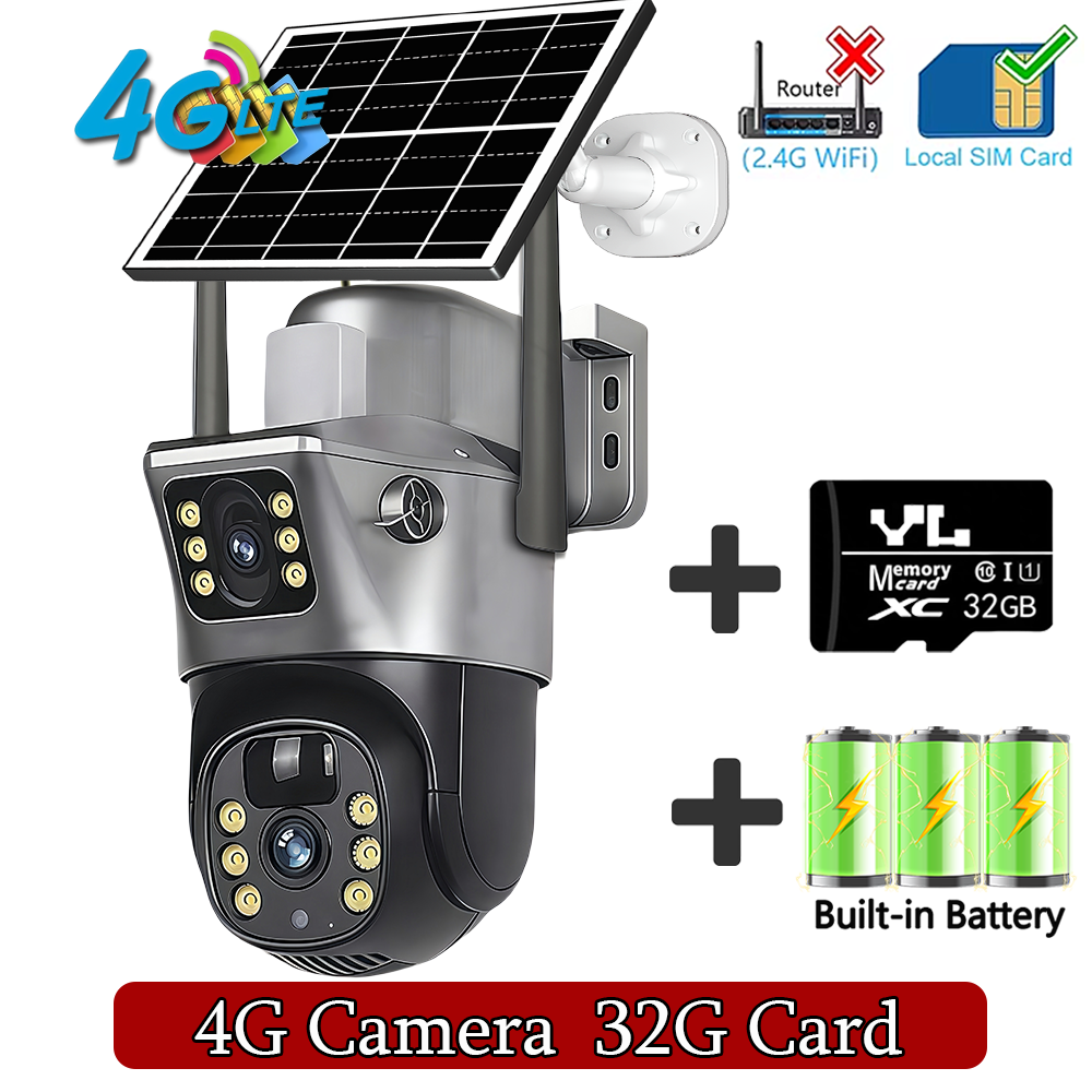 Camara Solar 4g Incluido doble camara Negra