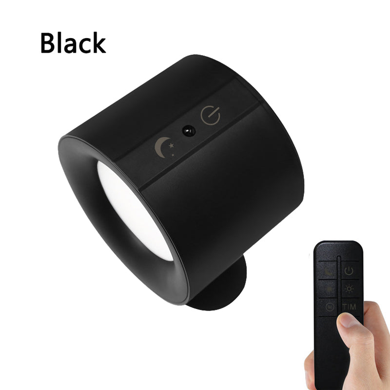 Lampara De Pared Recargable Con Control Remoto Doble Foco Negro