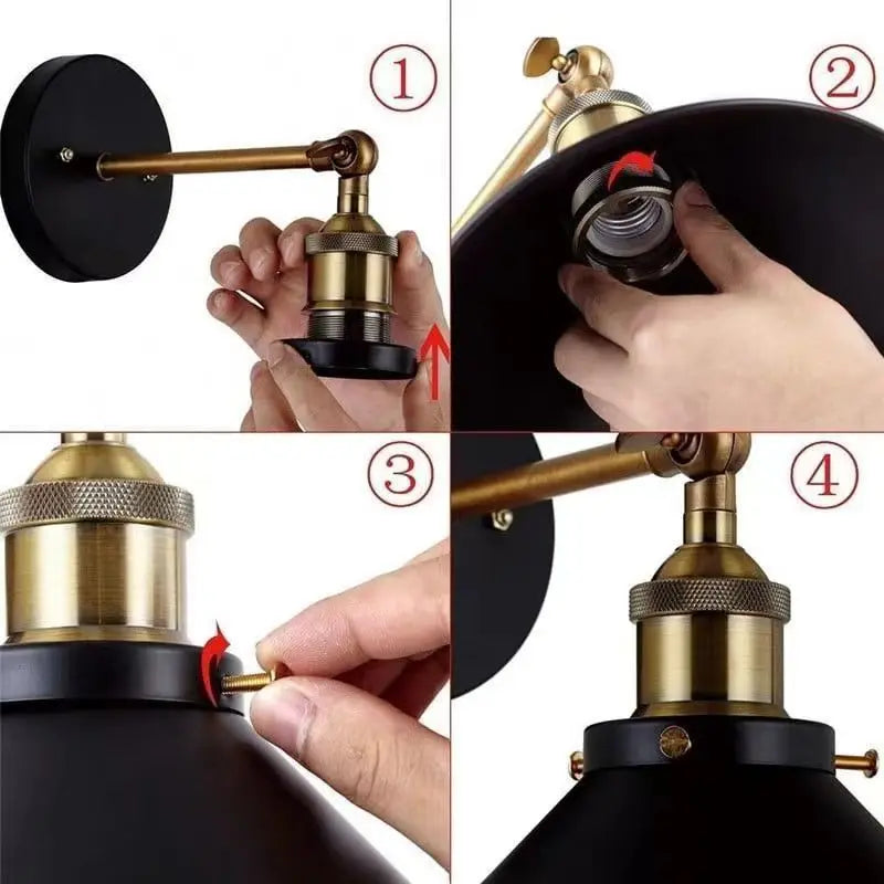 Aplique Lámpara Led Muro E27 Con Pantalla