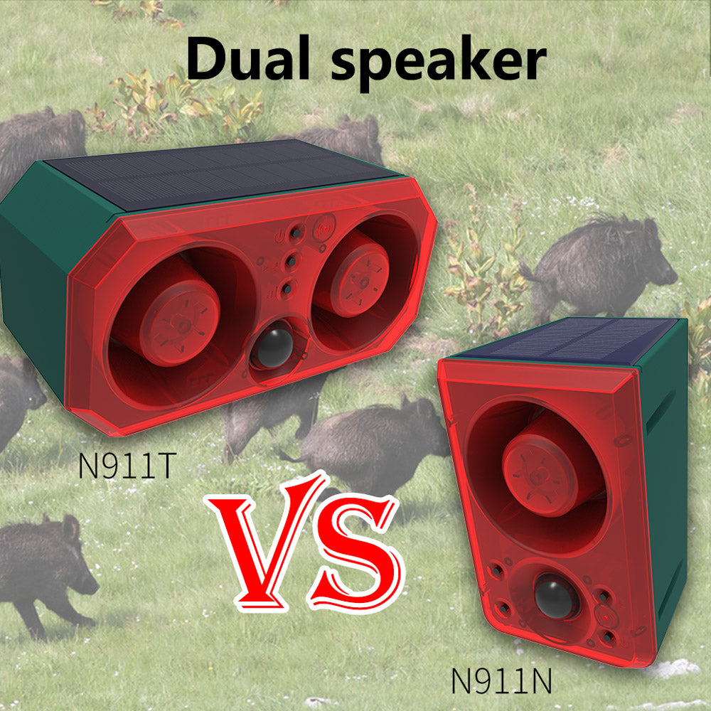 Alarma solar Repelente de animales Dos altavoces 