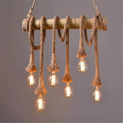 Lámpara Colgante Bambu 6 Cuerdas