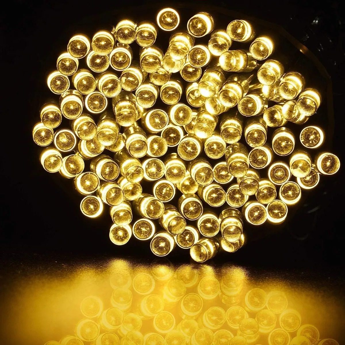 Luz Navidad Solar 200 Led 20 Metros Calida