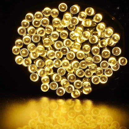 Luz Navidad Solar 200 Led 20 Metros Calida