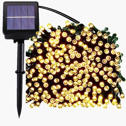 Luz Navidad Solar 200 Led 20 Metros Calida