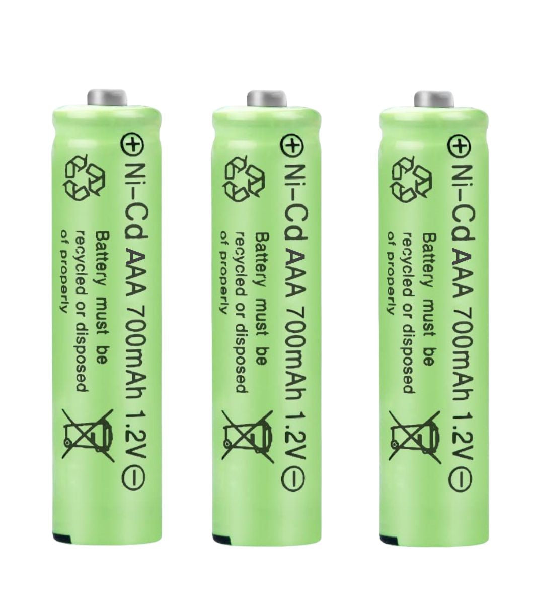 Pilas Recargables AAA Ni-Cd 1.2v, 700mAH 3 uds.
