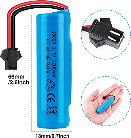 Batería Recargable Con Conector  M-18650 3.7V