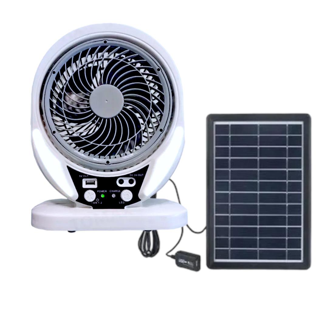 Ventilador Portátil Recargable Con Panel Solar 7 pulgadas