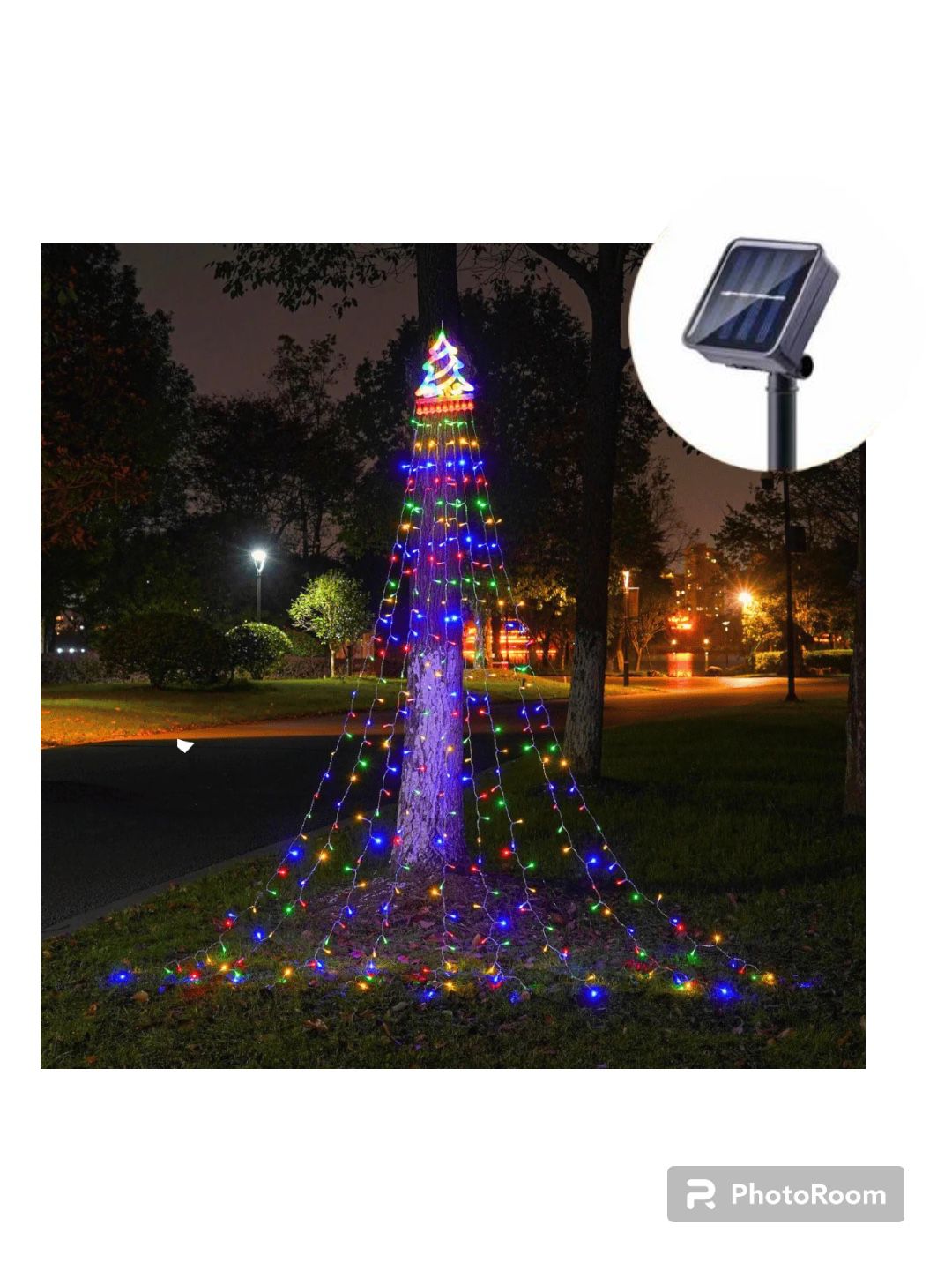 Cortina Solar Árbol De Navidad Con Árbol En Punta Colores