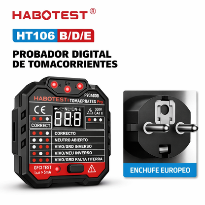 Probador Diferencial Tester De Enchufes Con Enchufe Tierra
