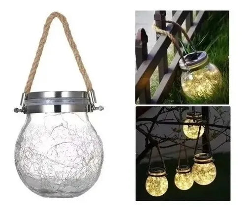 Luces Navidad Lampara Farol Solar Led Jardín X2