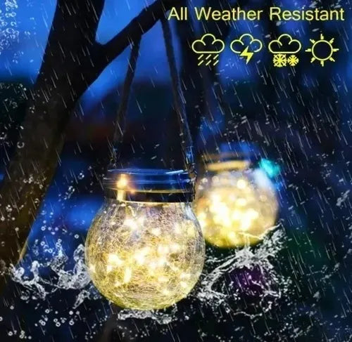 Luces Navidad Lampara Farol Solar Led Jardín X4