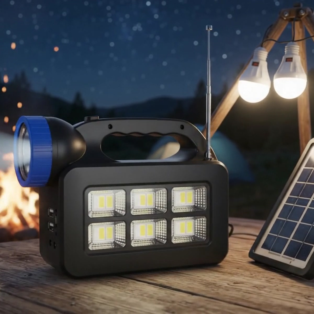 Panel LED de 6 focos encendido