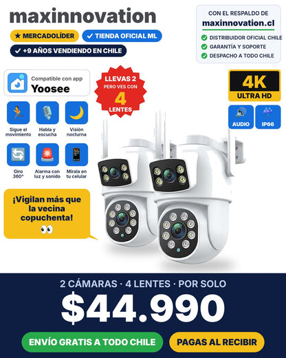 Pack 2 cámaras 4 lentes por $44.990