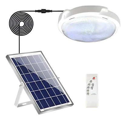 Plafón solar LED redondo con panel solar y control remoto