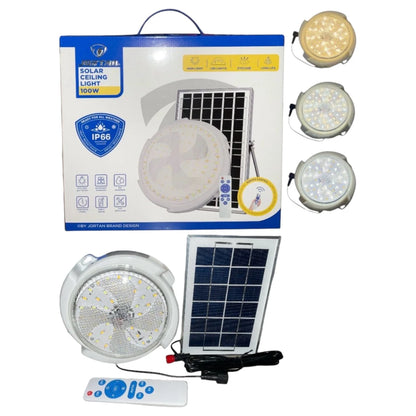 Plafón solar Jortan 100W con panel y control remoto