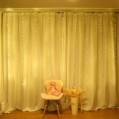 Cortina Luz Hada USB 3X3 Metros Cálida