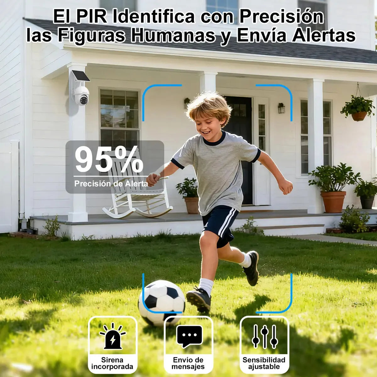 Cámara solar Wi-Fi de seguridad YA-26522 - instalada en muro