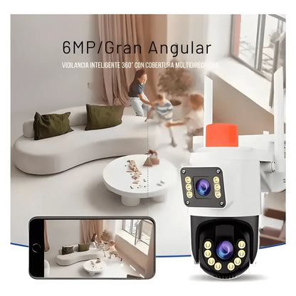Cámara Wi-Fi giratoria IP66 YA-26524 - detalle doble lente